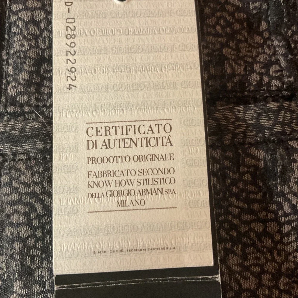 Emporio Armani Main Line Metallic Jacquard Pants S/M Silver Black NWT $495‎